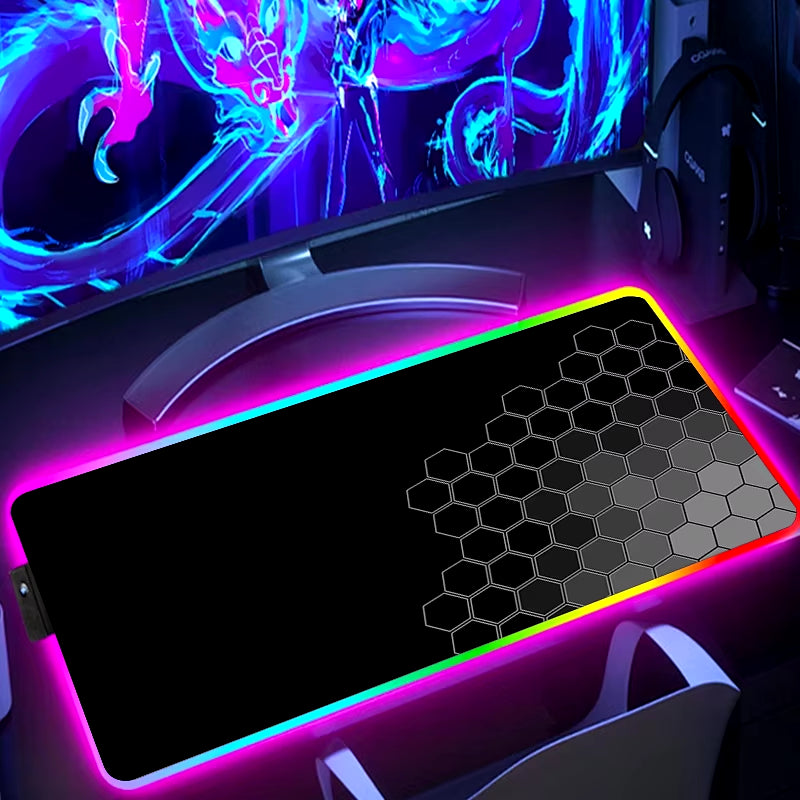 RGB Extended Hexagon Gaming Mouse Pad Desk Mat