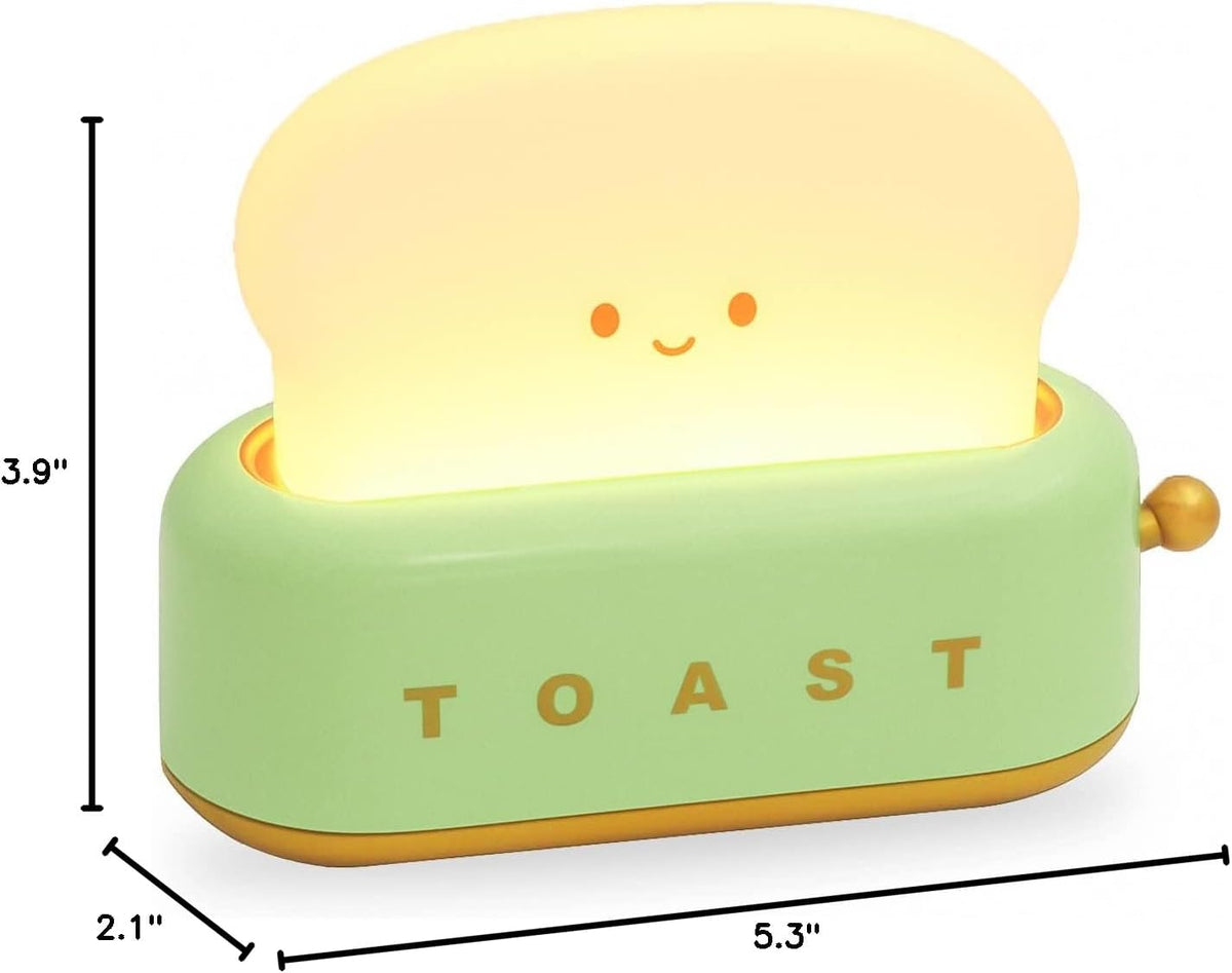Toast Lamp - Rechargeable Kawaii Bread Night Light, 120-Hour Battery