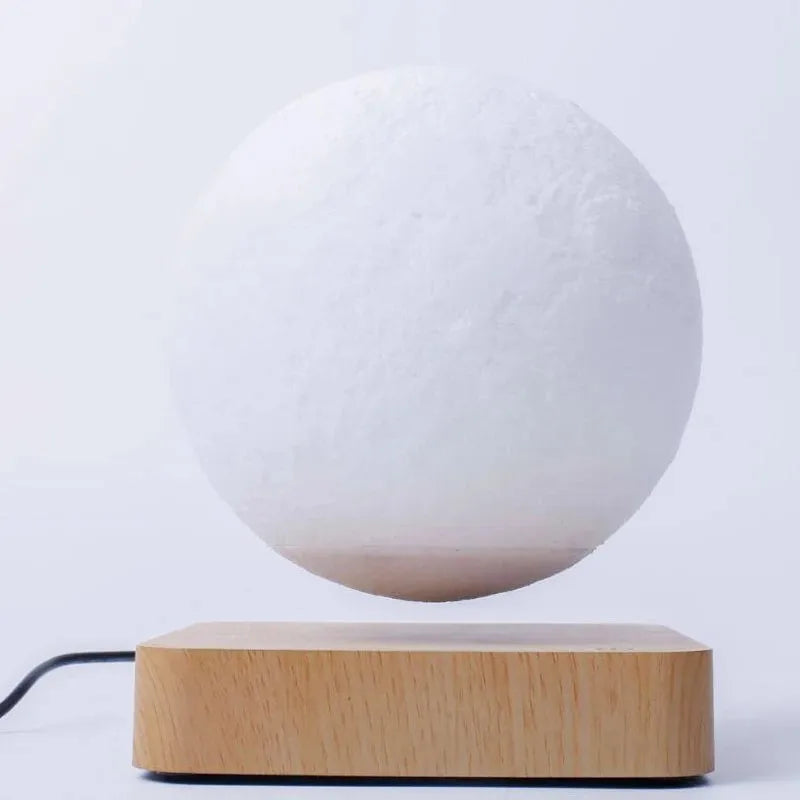 3D Magnetic Levitating Moon Lamp with Wooden Base