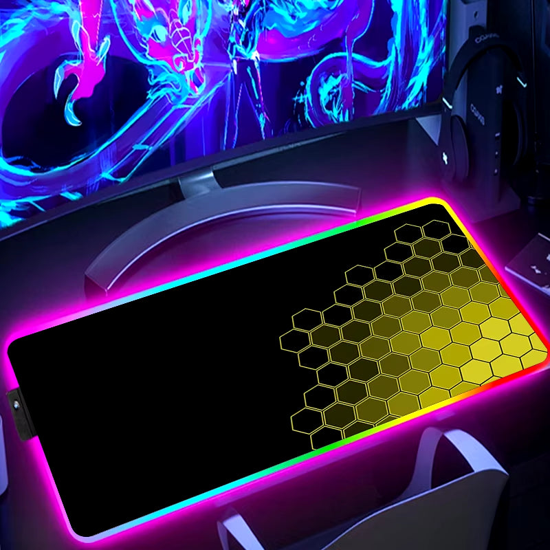 RGB Extended Hexagon Gaming Mouse Pad Desk Mat