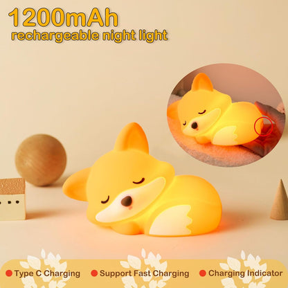 Squishy Buddy Night Light - Fox, Axolotl & Capybara, 86-Hour Battery