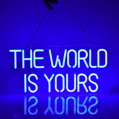 The World Is Yours Neon Sign - Carved Planet LED