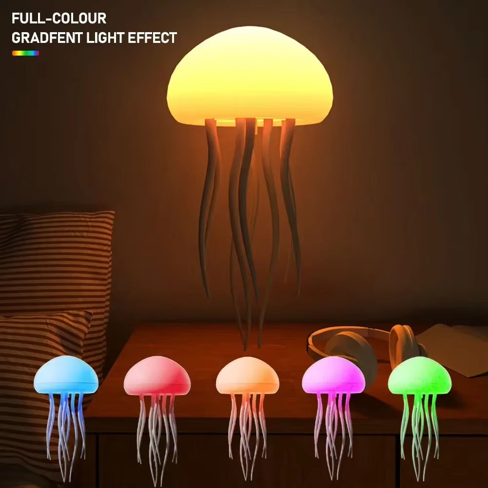 Cartoon Jellyfish Night Light RGB Gradient
