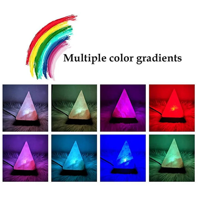Himalayan Crystal Salt Lamp - USB Pyramid LED