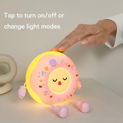 Donut Buddy Night Light with Tiny Hands Phone Stand