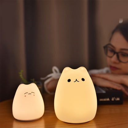Silicone Touch Sensor LED Night Light - Cat