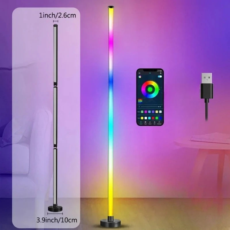 Smart LED Floor Lamp RGB Corner Lighting Gaming