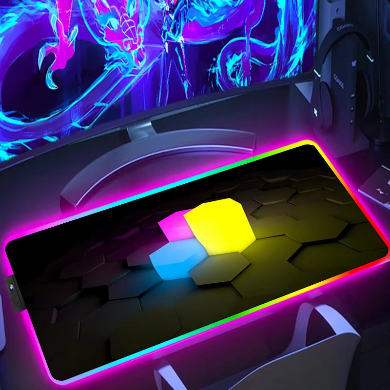 RGB Extended Hexagon Gaming Mouse Pad Desk Mat