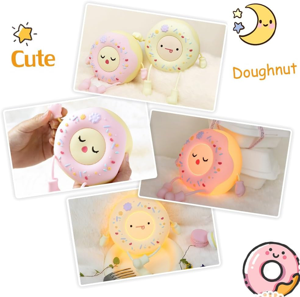 Donut Buddy Night Light with Tiny Hands Phone Stand