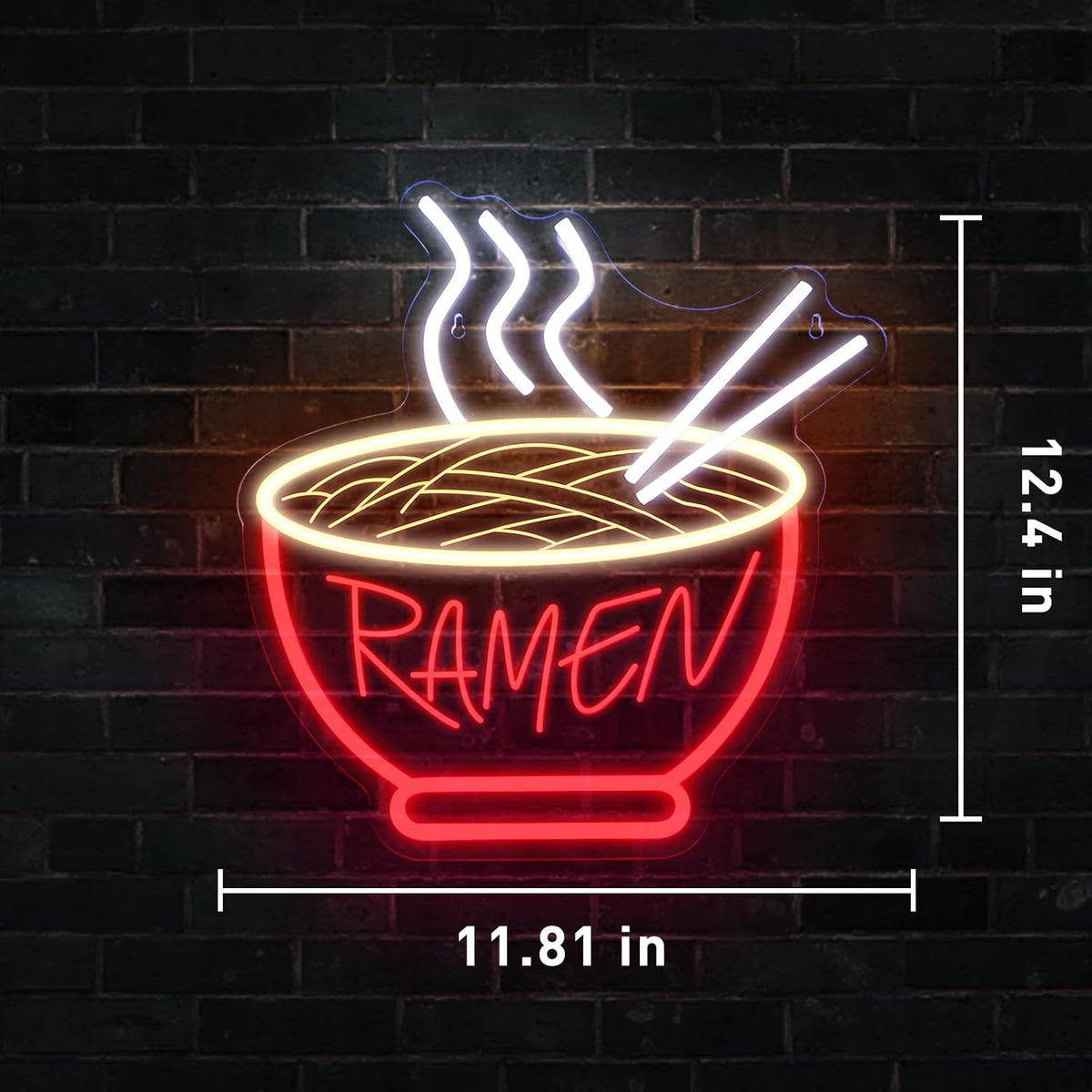 Ramen Bowl Neon Sign - 3D Dimmable LED Wall Light