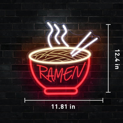 Ramen Bowl Neon Sign - 3D Dimmable LED Wall Light