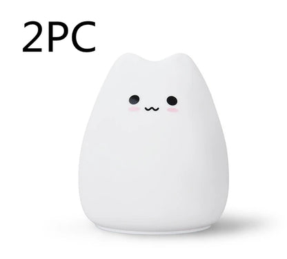 Silicone Touch Sensor LED Night Light - Cat