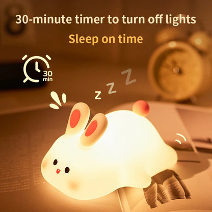 Cute Cartoon Rabbit Silicone LED Night Light