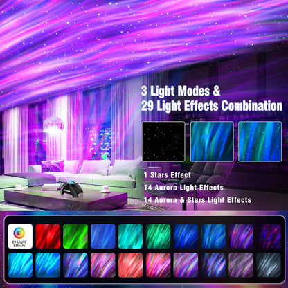 Aurora Drift Galaxy Projector with Bluetooth Speaker & White Noise