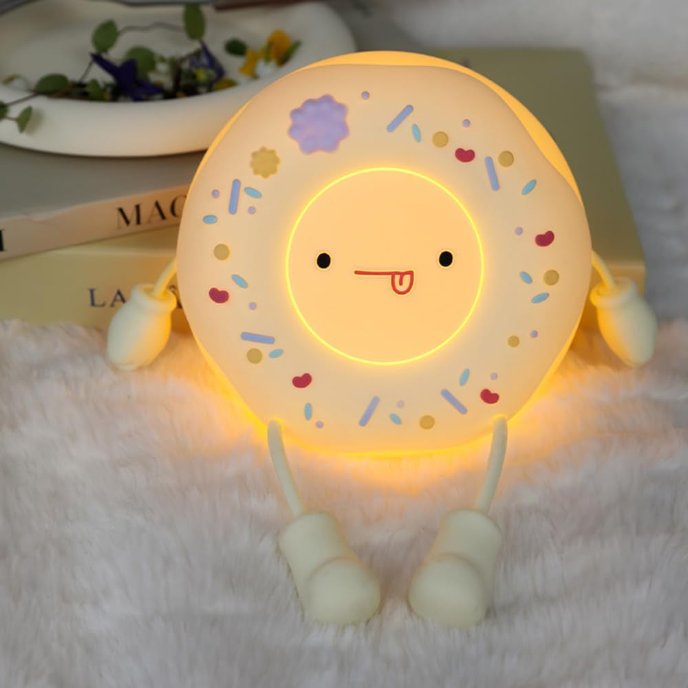 Donut Buddy Night Light with Tiny Hands Phone Stand