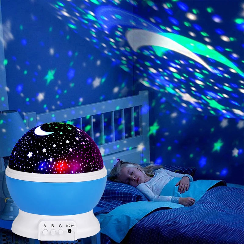 Rotating Nursery Starry Sky Table Projector