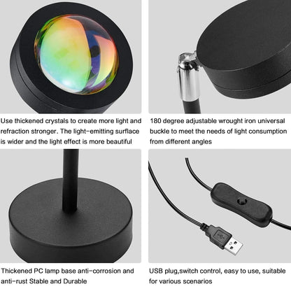 Sunset Projection Rotating Rainbow Floor Lamp