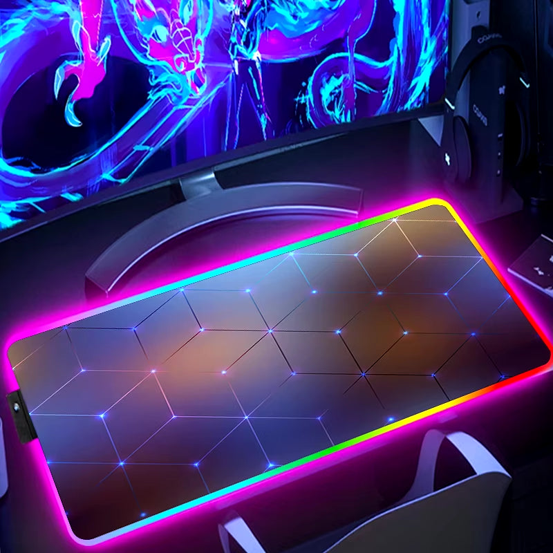 RGB Extended Hexagon Gaming Mouse Pad Desk Mat
