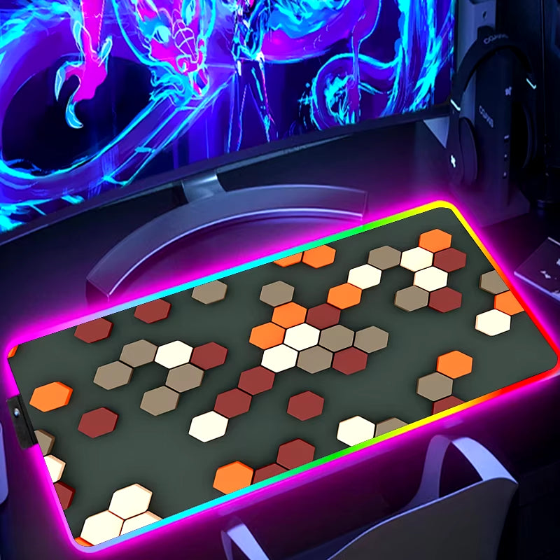 RGB Extended Hexagon Gaming Mouse Pad Desk Mat