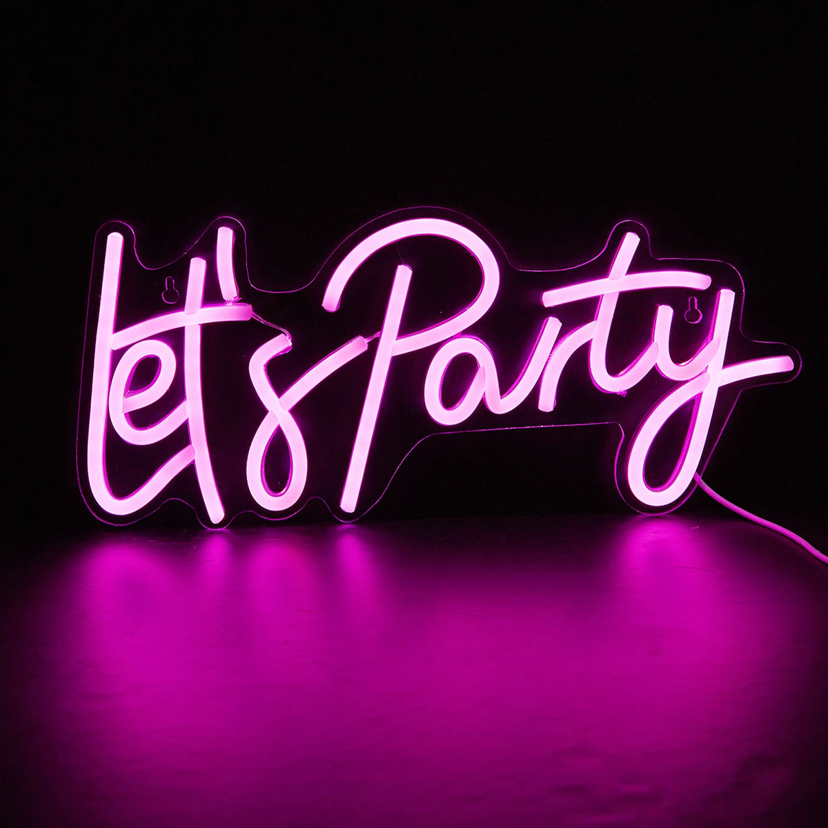 LED Neon 'Let'S Party' Sign - Game Room Wall Art