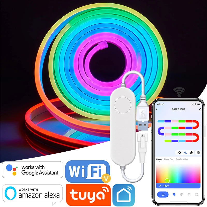 RGBIC Neon Rope Lights Tuya App Gaming Room