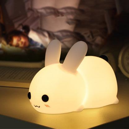 Colorful Rabbit Silicone Night Light - Jade Rabbit