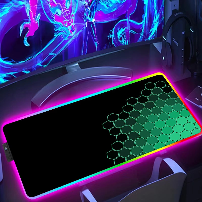 RGB Extended Hexagon Gaming Mouse Pad Desk Mat