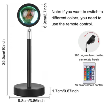 Sunset Projection Rotating Rainbow Floor Lamp