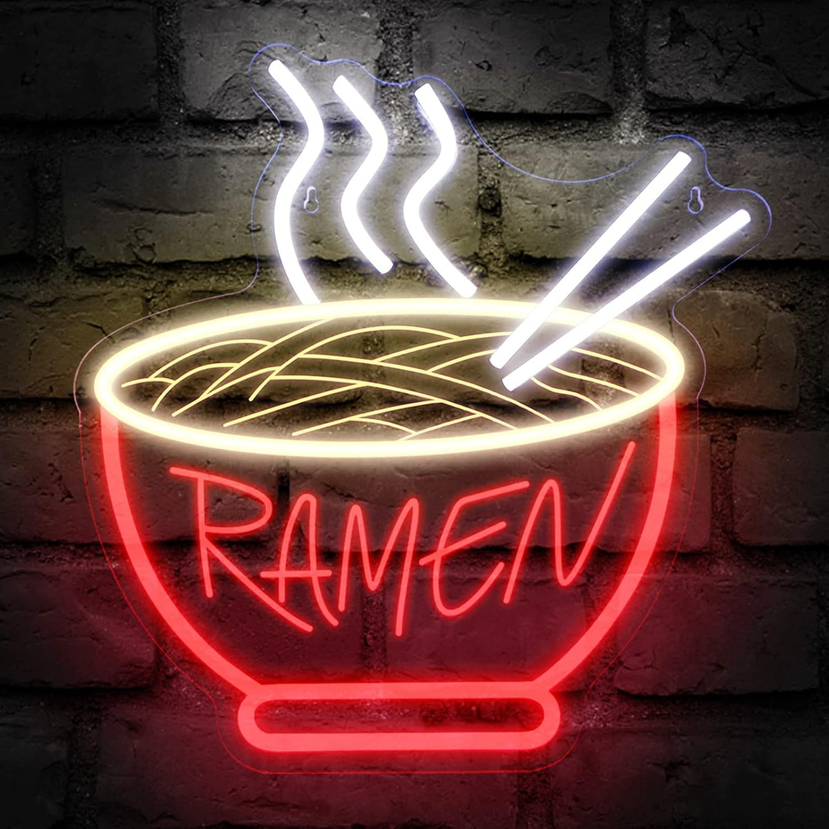 Ramen Bowl Neon Sign - 3D Dimmable LED Wall Light