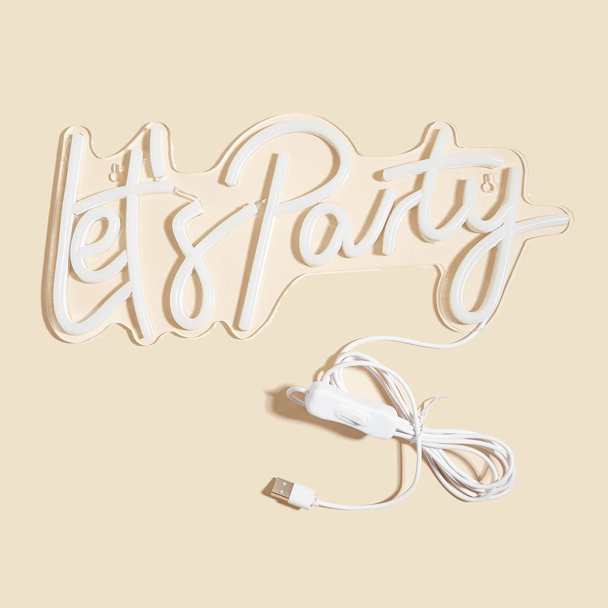 LED Neon 'Let'S Party' Sign - Game Room Wall Art
