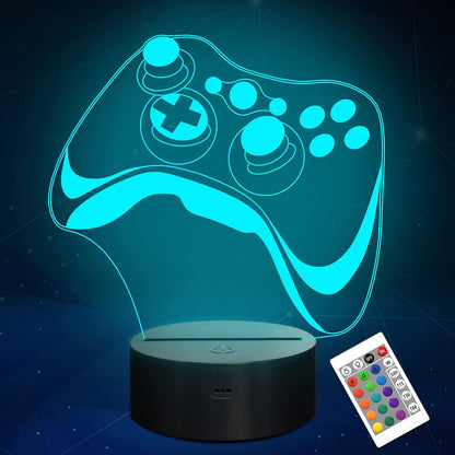 Game Controller 3D Lamp - Hologram Illusion Light, 16 Colors