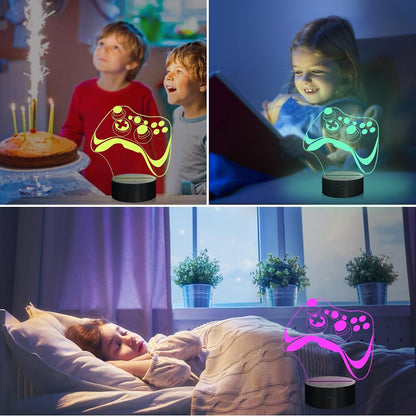 Game Controller 3D Lamp - Hologram Illusion Light, 16 Colors