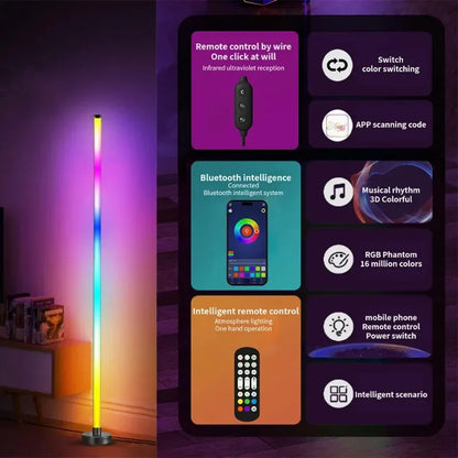 Smart LED Floor Lamp RGB Corner Lighting Gaming