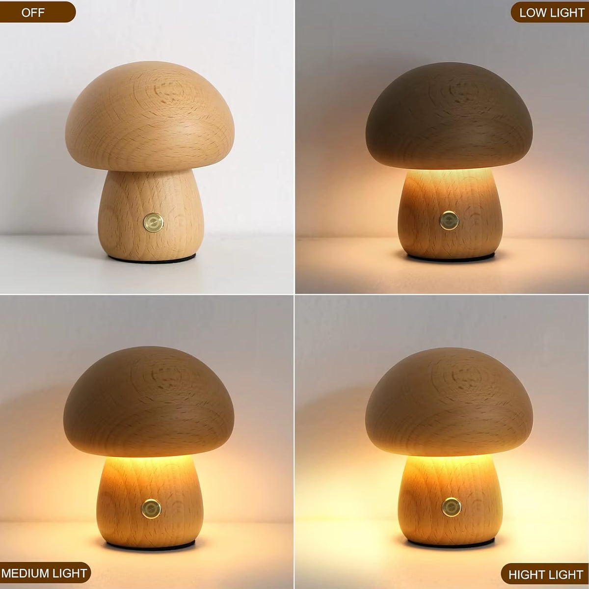 Mushroom Table Lamp Rechargeable Touch