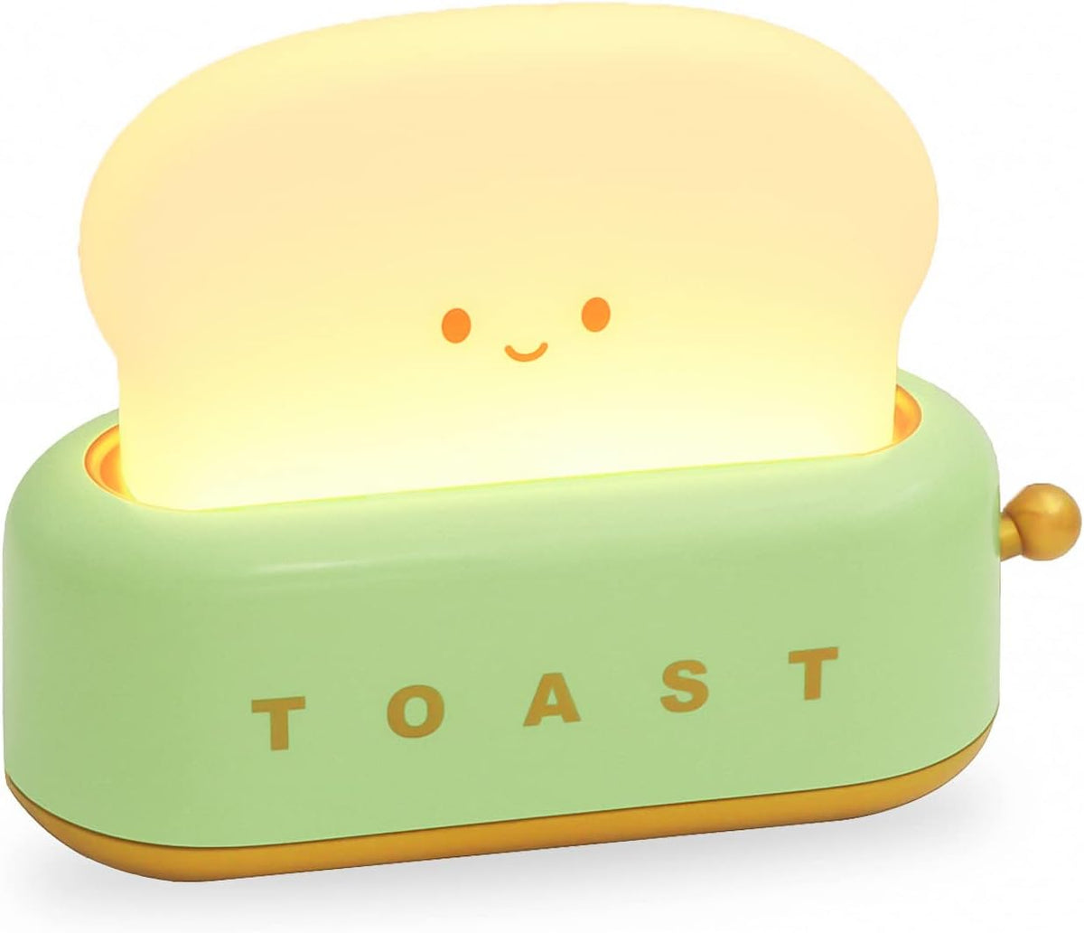 Toast Lamp - Rechargeable Kawaii Bread Night Light, 120-Hour Battery