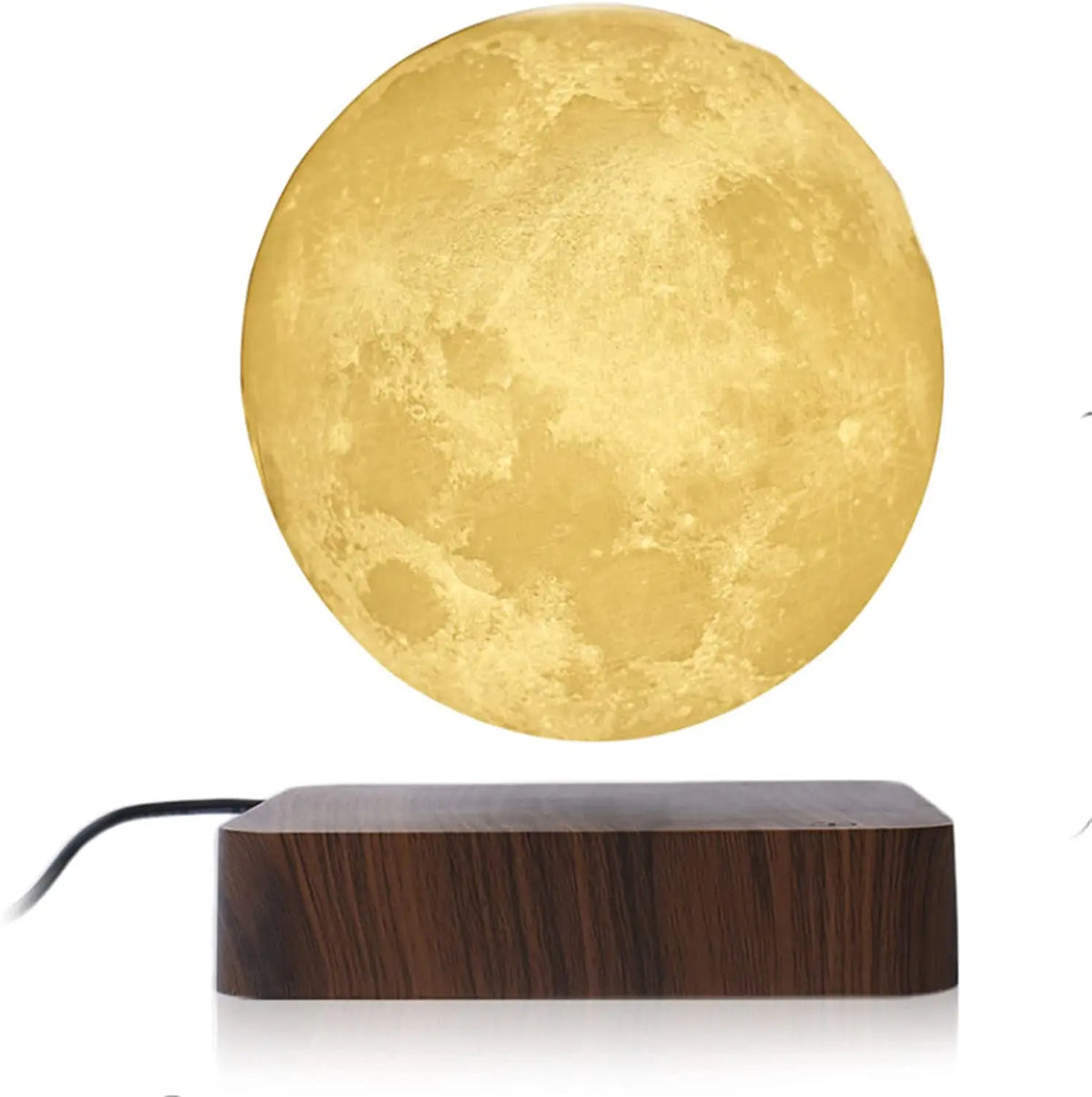 3D Magnetic Levitating Moon Lamp with Wooden Base