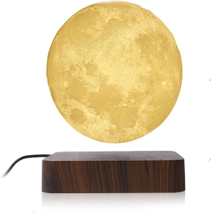 3D Magnetic Levitating Moon Lamp with Wooden Base