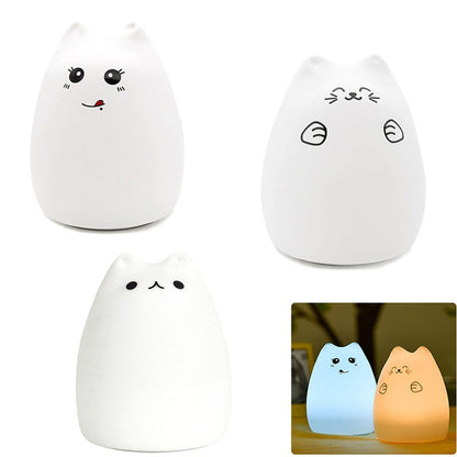 Silicone Touch Sensor LED Night Light - Cat