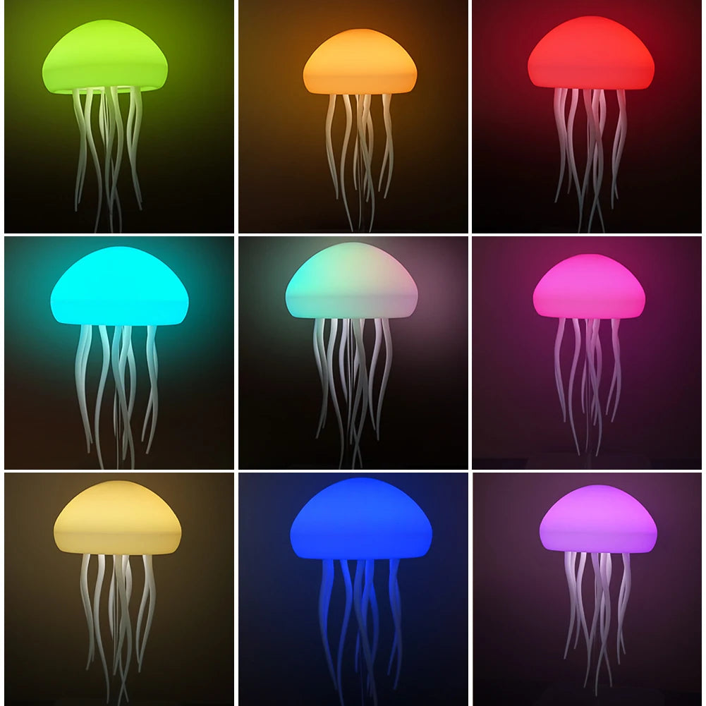 Cartoon Jellyfish Night Light RGB Gradient