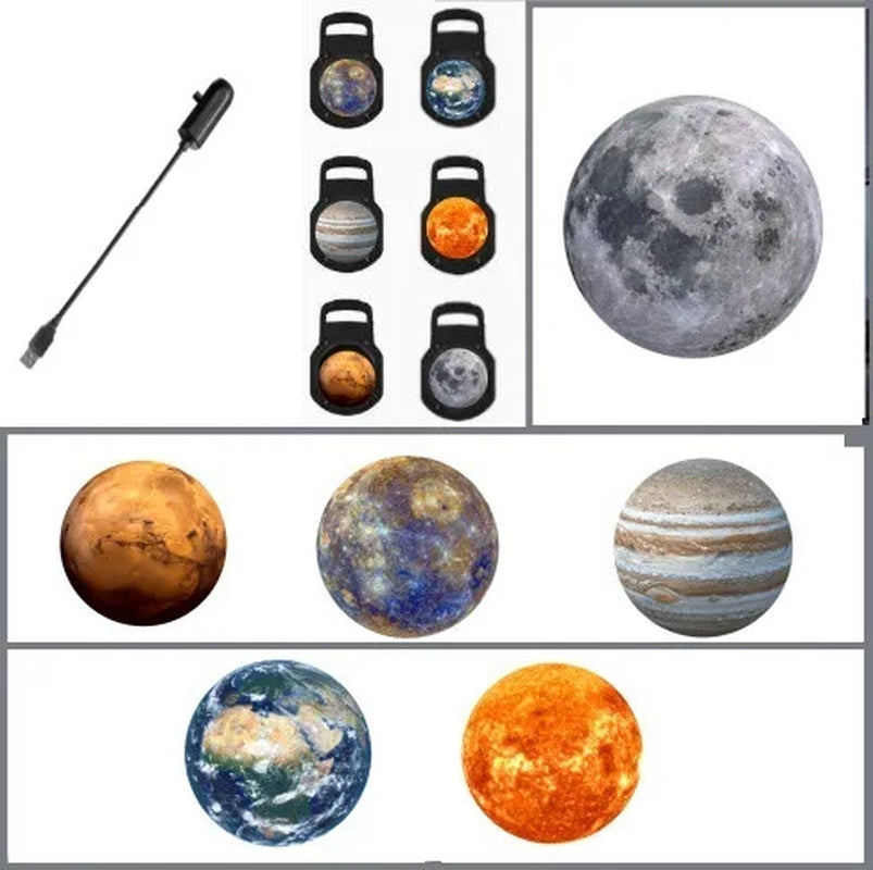 LED Planet Projector Lamp - Moon & Earth