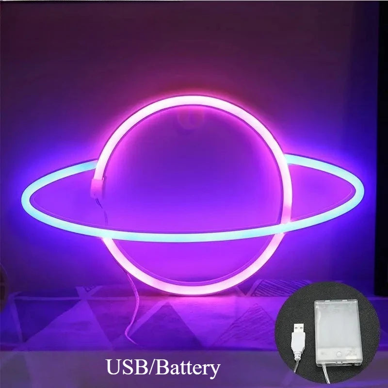 The World Is Yours Neon Sign - Carved Planet LED