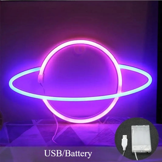 The World Is Yours Neon Sign - Carved Planet LED