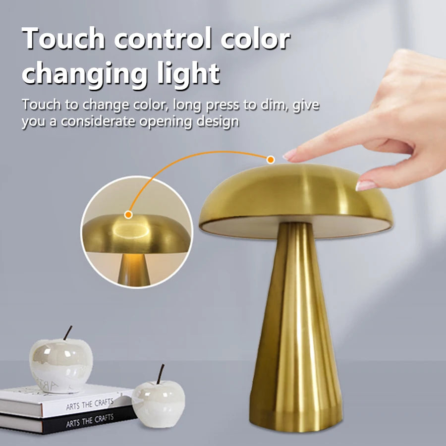 Retro Bar Mushroom Table Lamp LED Touch