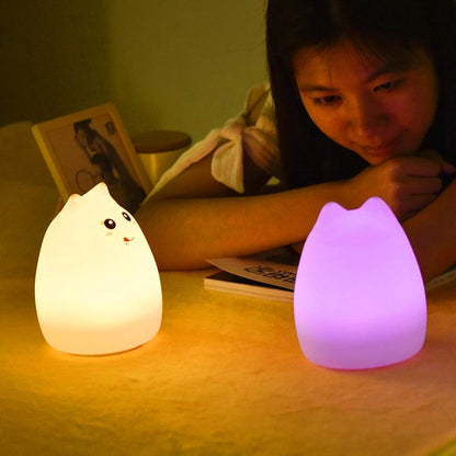 Silicone Touch Sensor LED Night Light - Cat