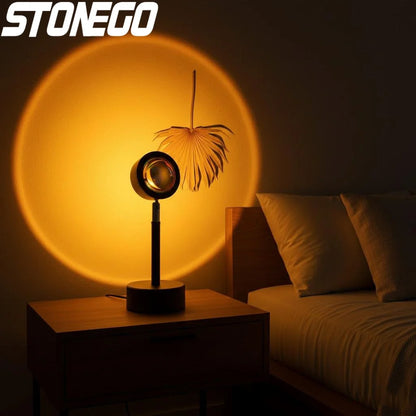 Sunset Projection Rotating Rainbow Floor Lamp