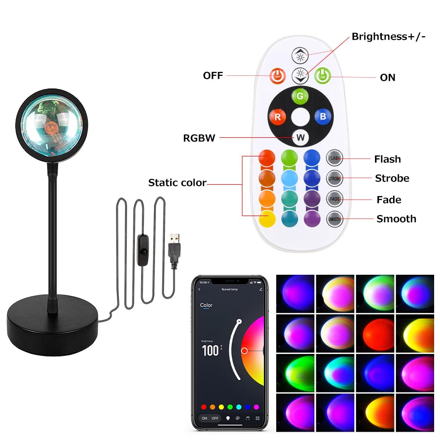 Tuya Smart Sunset Projector Lamp Rainbow