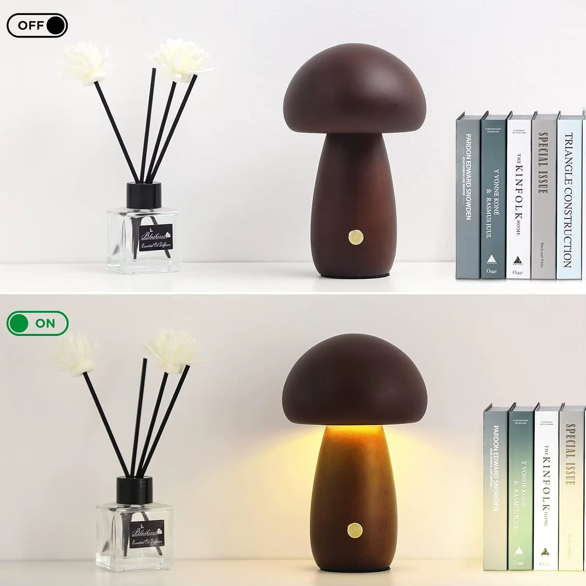 Mushroom Table Lamp Rechargeable Touch