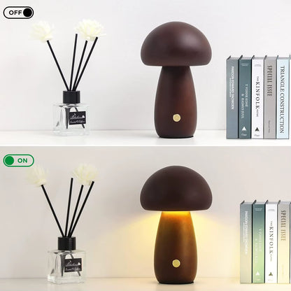 Mushroom Table Lamp Rechargeable Touch