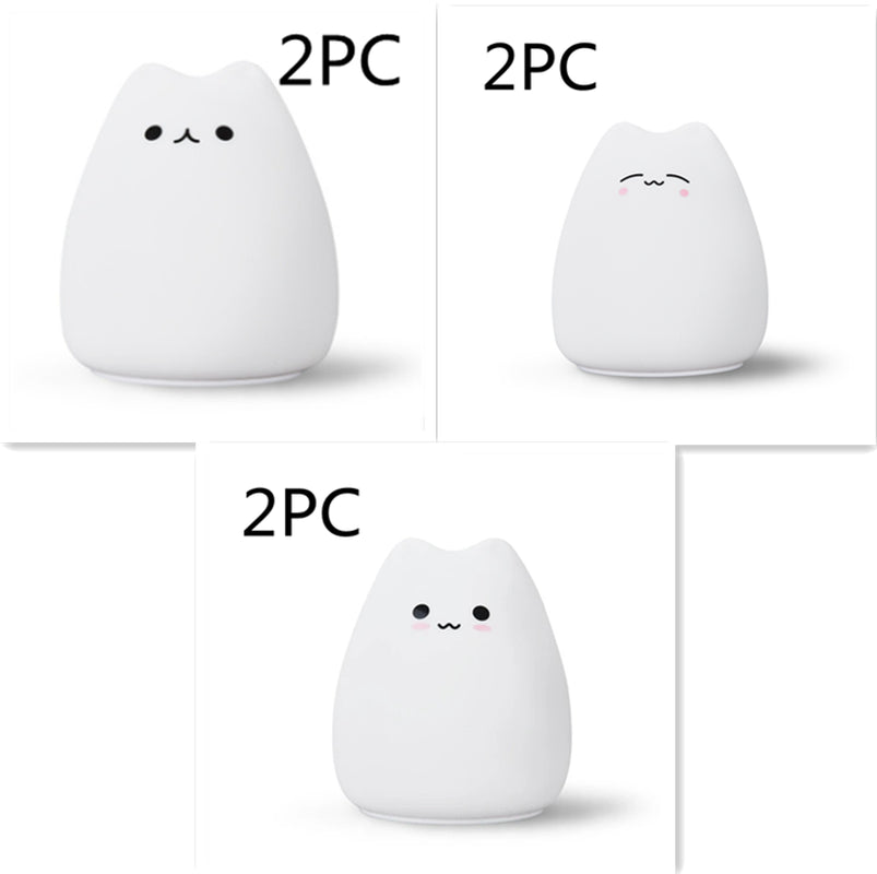 Silicone Touch Sensor LED Night Light - Cat