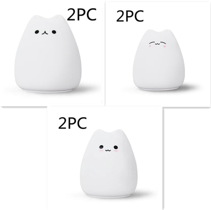 Silicone Touch Sensor LED Night Light - Cat